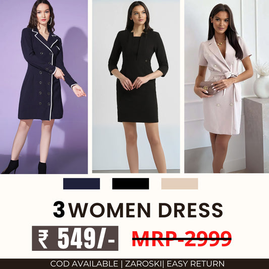 Women’s 3-Pack Dress Set | Step into Style and Comfort | C-069
