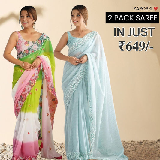 Pack Of 2 Sarees, One Unbeatable Combo in Premium Quality | C-20