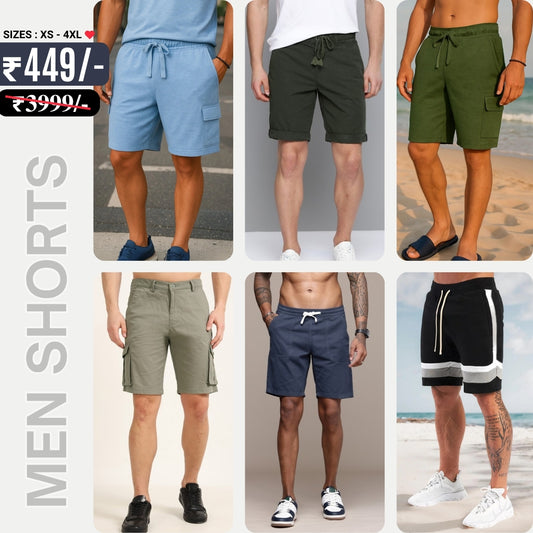 6-Pack Premium Men’s Shorts | Breathable, Stylish, and Comfortable For Summers | ML-01