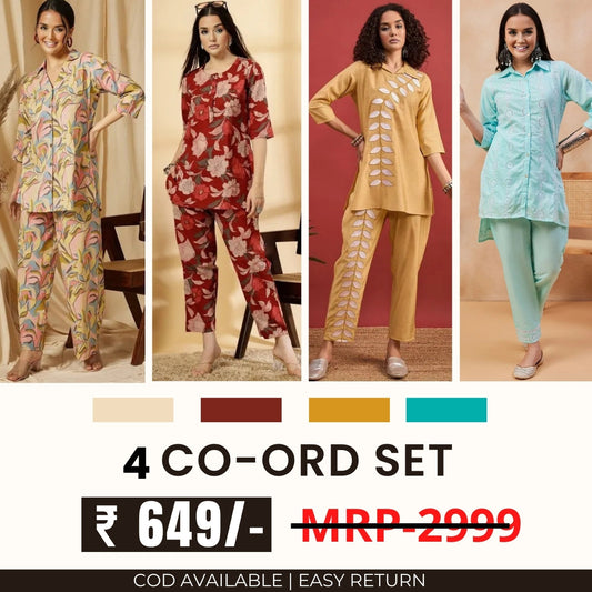 Stylish & Versatile 4 Co-ord Set Combo for Women | CO-40