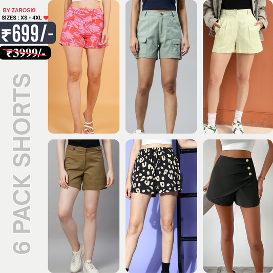 6 Stylish Cotton Shorts for Women | Comfort Meets Casual Chic | SW-01