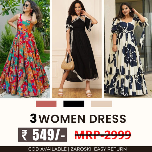 Women’s 3-Pack Dress Set | Step into Style and Comfort | C-071