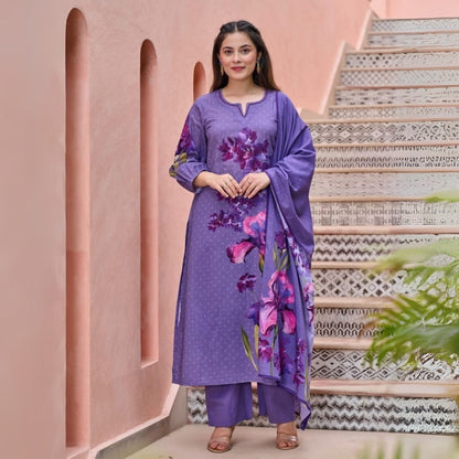 3 Combo Soft Cotton Kurta with Stylish Printed Pants Set For Daily Wear | KSP-08