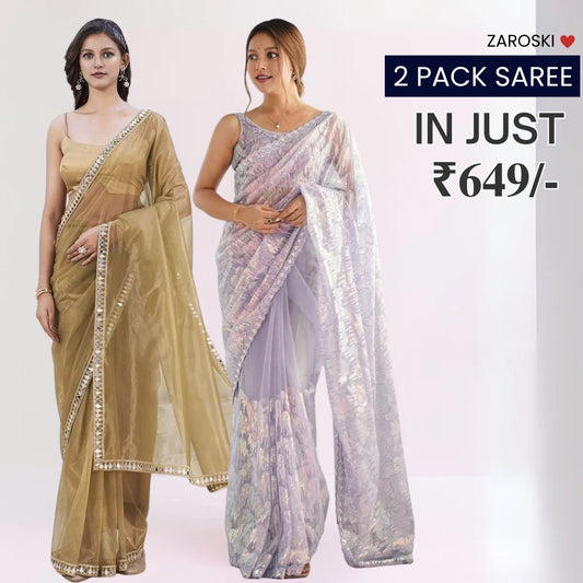 Pack Of 2 Sarees, One Unbeatable Combo in Premium Quality | C-19