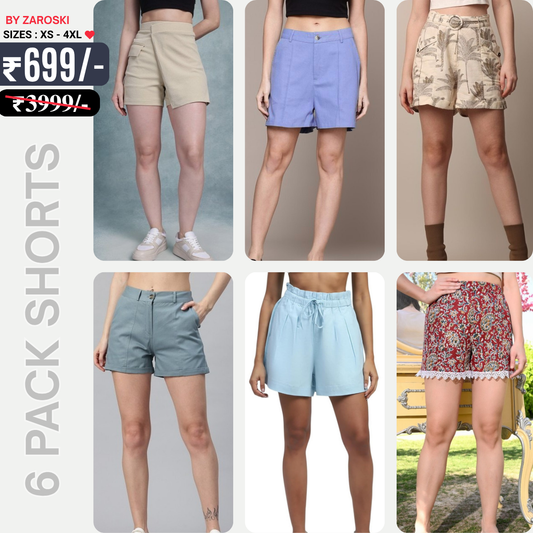 6 Stylish Cotton Shorts for Women | Comfort Meets Casual Chic | SW-02