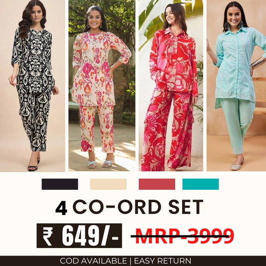 Stylish & Versatile 4 Co-ord Set Combo for Women | CO-39