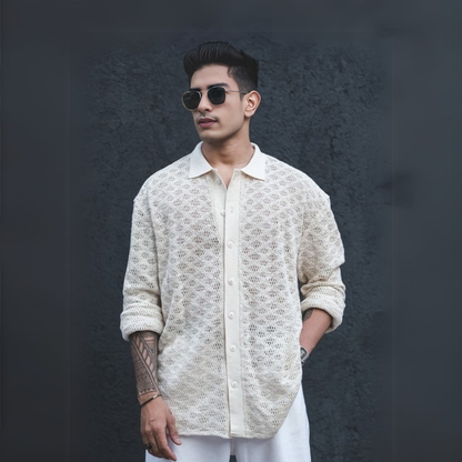 2-Pack Men’s Crochet Shirts | Lightweight and Trendy | CR-03