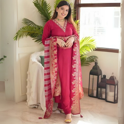 Elegant 3-Piece Women Kurti Set with Dupatta Combo Pack – Stylish, Comfortable & Versatile Ethnic Wear | KS-08