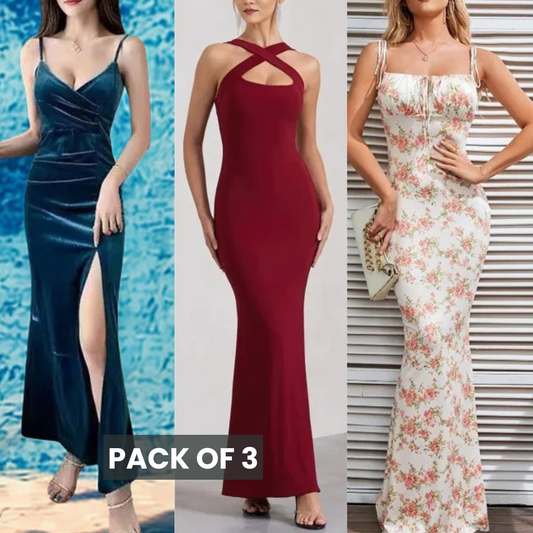3-Pack Bodycon Dress Combo – Versatile Styles for Every Occasion | DC-03
