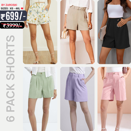 6 Stylish Cotton Shorts for Women | Comfort Meets Casual Chic | SW-03