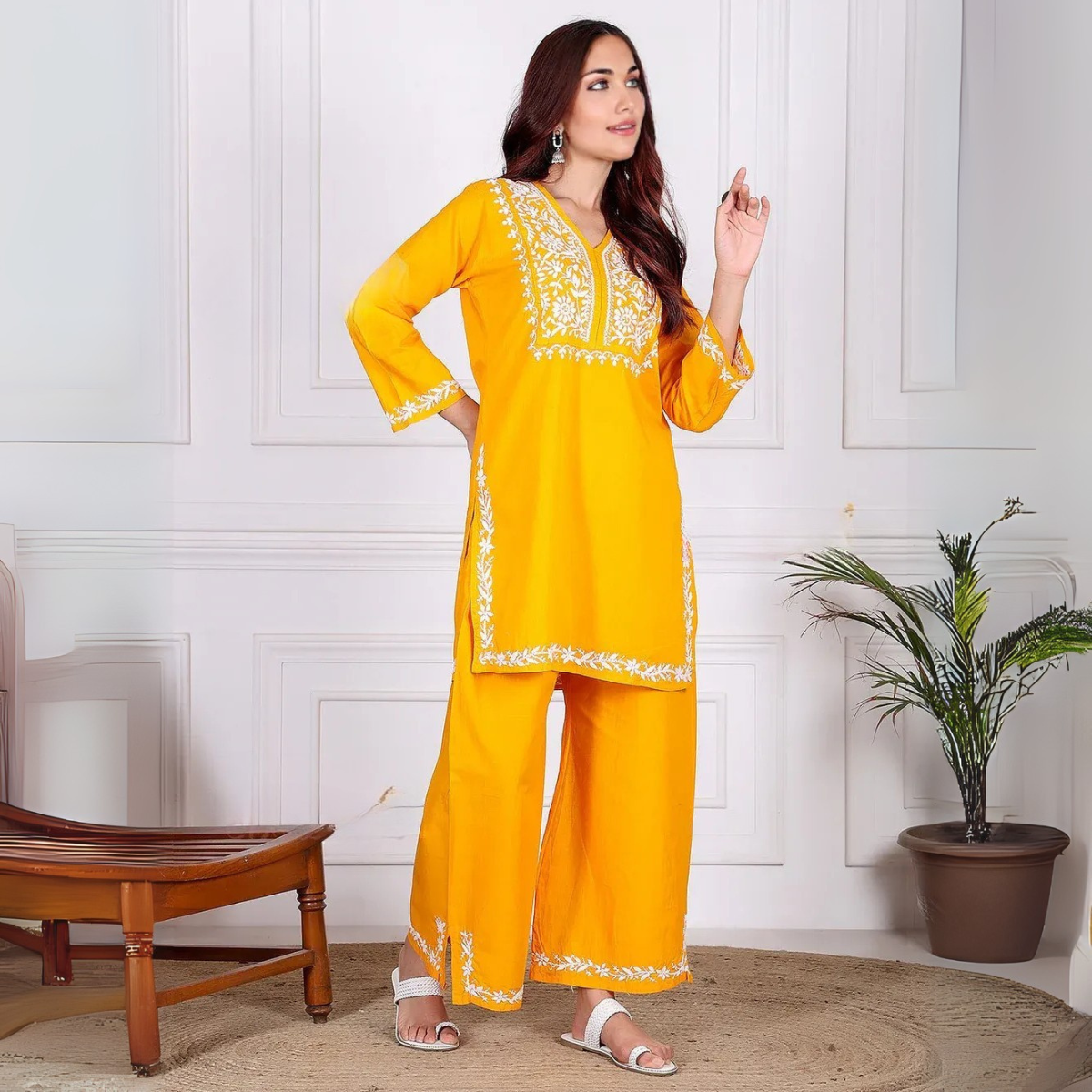 3 Combo Pack | Women Chikankari Work Kurti Set | Full Sleeves - CKW-01