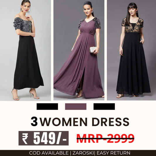 Women’s 3-Pack Dress Set | Step into Style and Comfort | C-054