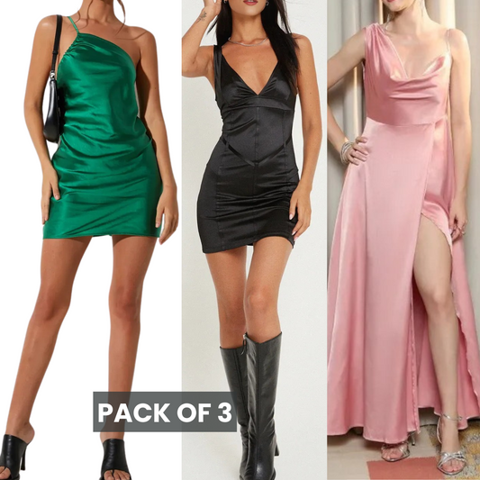 Satin Dress 3 Combo Set  | Limited-Time Combo Pack Deal | SC-03