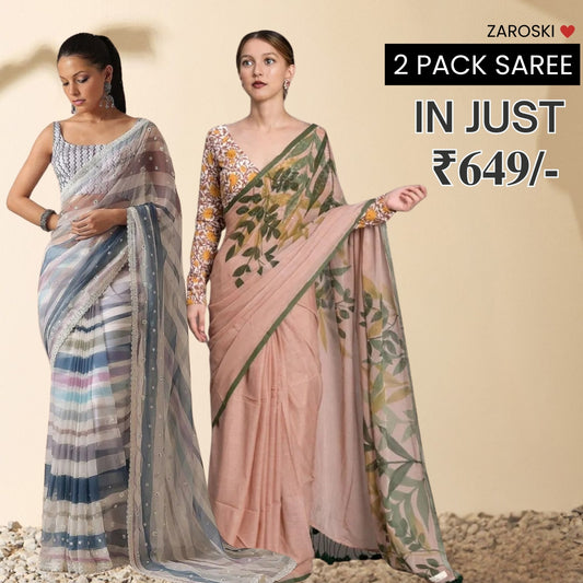 Pack Of 2 Sarees, One Unbeatable Combo in Premium Quality | C-18