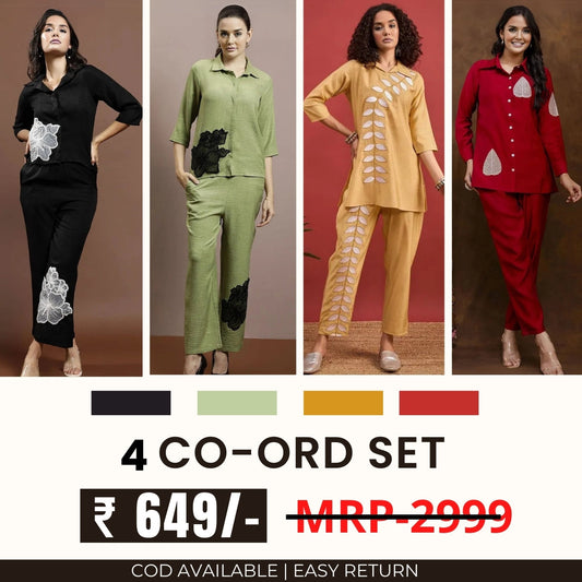 Stylish & Versatile 4 Co-ord Set Combo for Women | CO-38