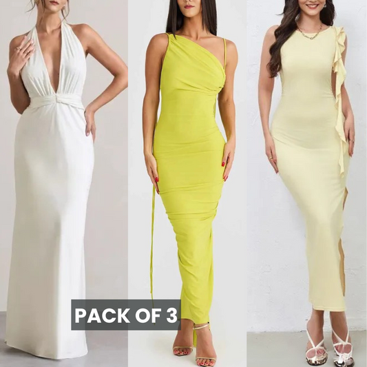 3-Pack Bodycon Dress Combo – Versatile Styles for Every Occasion | DC-04