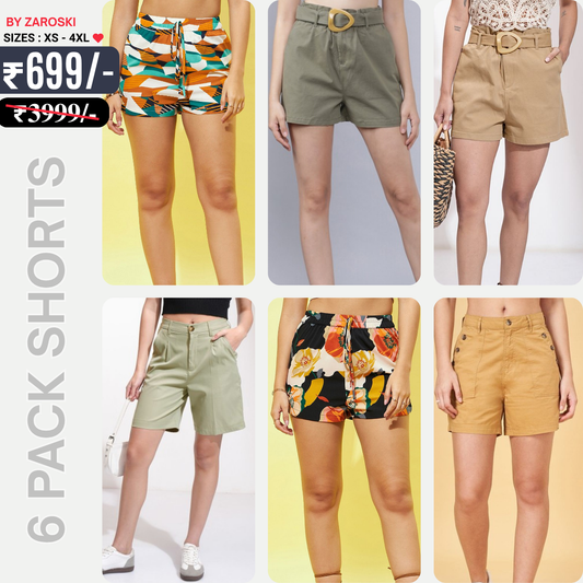 6 Stylish Cotton Shorts for Women | Comfort Meets Casual Chic | SW-04