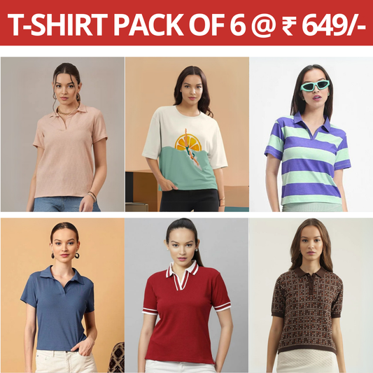 6-Pack of Women’s Tees | Wardrobe Wonders (TSN-04)