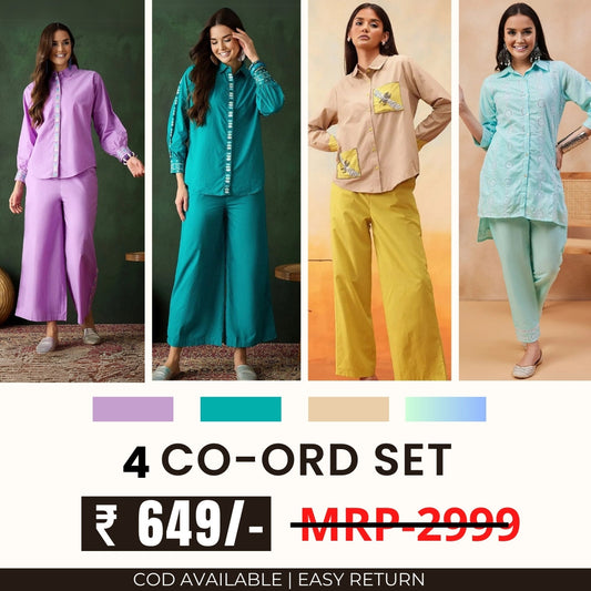 Stylish & Versatile 4 Co-ord Set Combo for Women | CO-37