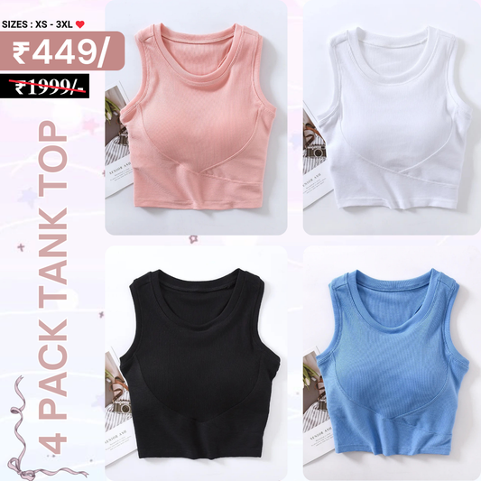 4-Pack Women’s Tank Tops – Stylish, Soft & Affordable | TT-04