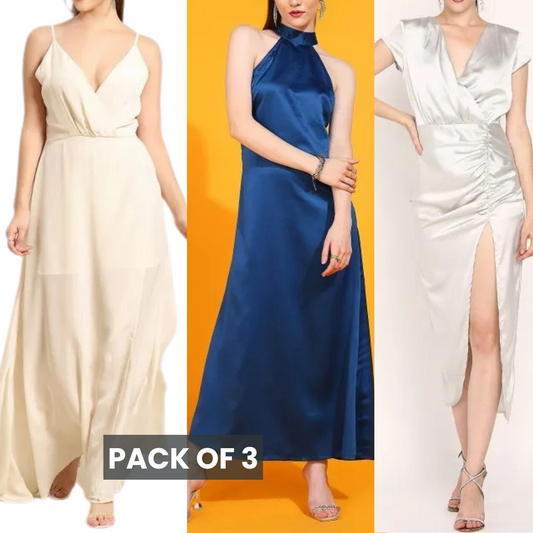 Satin Dress 3 Combo Set  | Limited-Time Combo Pack Deal | SC-04