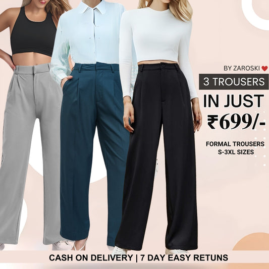 3-Pack of Women’s Trousers & Formal Pants (TF-04)