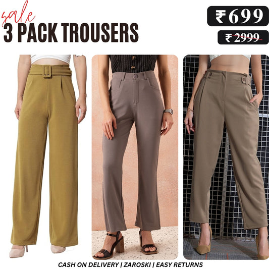 3-Pack of Women’s Trousers & Formal Pants (TF-05)