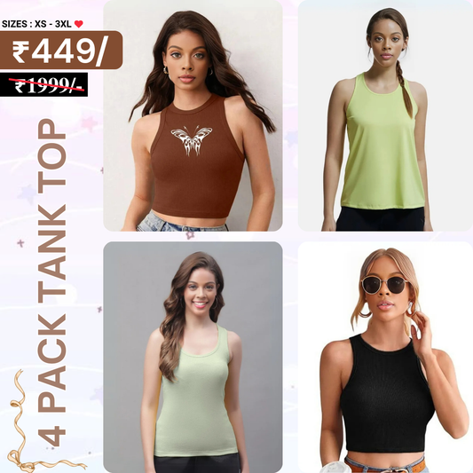 4-Pack Women’s Tank Tops – Stylish, Soft & Affordable | TT-05
