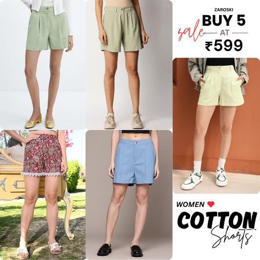 Pack of 5 Women’s Cotton Shorts for Everyday Wear | Ultimate Comfort Combo | CS-05