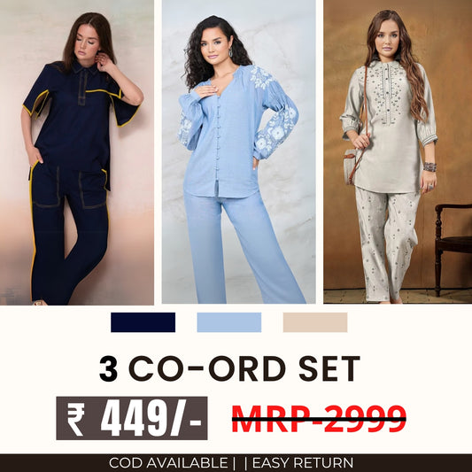 3 Co-ord Set Combo for Women | Stylish & Versatile  | CD-05