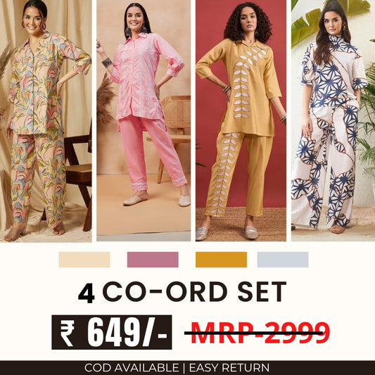 Stylish & Versatile 4 Co-ord Set Combo for Women | CO-34