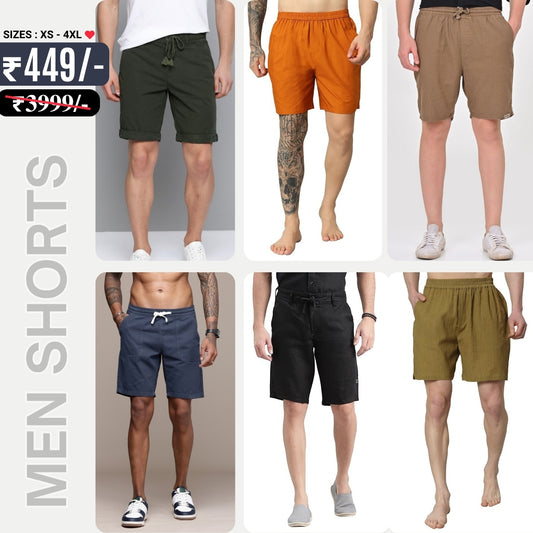 6-Pack Premium Men’s Shorts | Breathable, Stylish, and Comfortable For Summers | ML-06