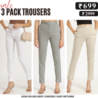 3-Pack of Women’s Trousers & Formal Pants (TF-06)