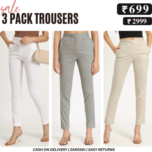 3-Pack of Women’s Trousers & Formal Pants (TF-06)