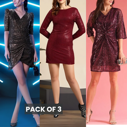 3 Stunning Party Dresses in One Exclusive Combo | Party Perfect | PD-03