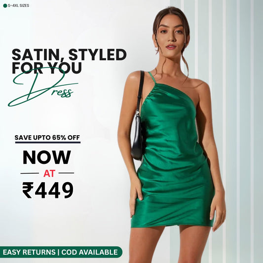 Women’s Green Pink Satin Dress Luxe Looks for Every Occasion | S-06