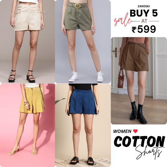 Pack of 5 Women’s Cotton Shorts for Everyday Wear | Ultimate Comfort Combo | CS-06