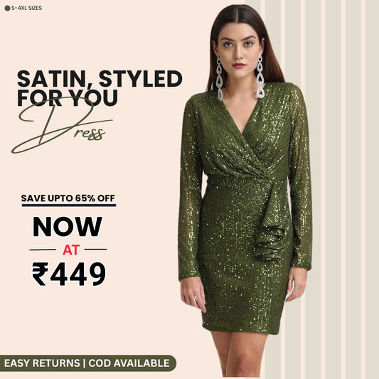 Women’s Green Pink Satin Dress Luxe Looks for Every Occasion | S-07
