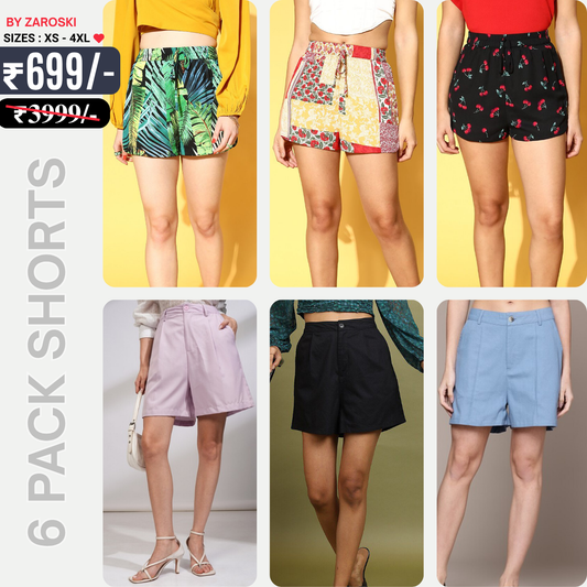 6 Stylish Cotton Shorts for Women | Comfort Meets Casual Chic | SW-07