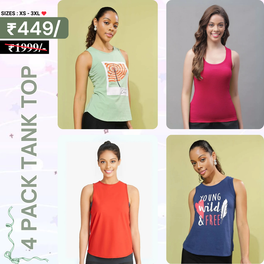 4-Pack Women’s Tank Tops – Stylish, Soft & Affordable | TT-07
