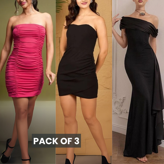 3-Pack Bodycon Dress Combo – Versatile Styles for Every Occasion | DC-07