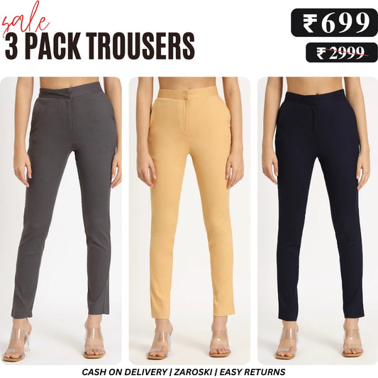 3-Pack of Women’s Trousers & Formal Pants (TF-07)