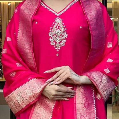 Pack of 3 | Elegant Silk Suit Set for Women | Festive & Party Wear |  SS-03