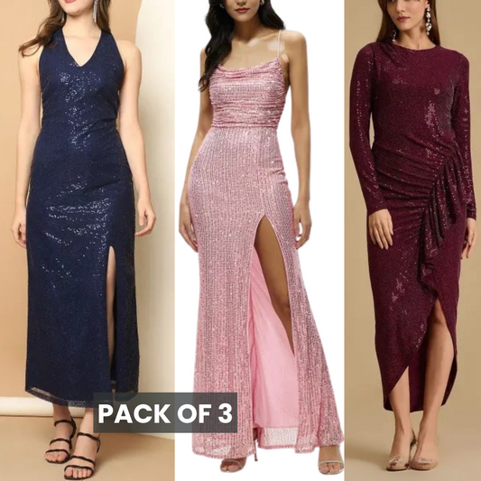 3 Stunning Party Dresses in One Exclusive Combo | Party Perfect | PD-05