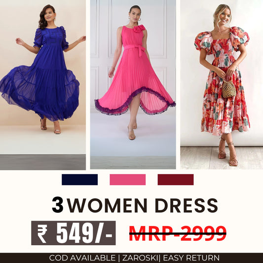 Women’s 3-Pack Dress Set | Step into Style and Comfort | C-059