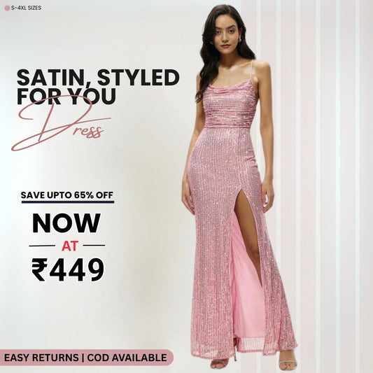 Women’s Baby Pink Satin Dress Luxe Looks for Every Occasion | S-09