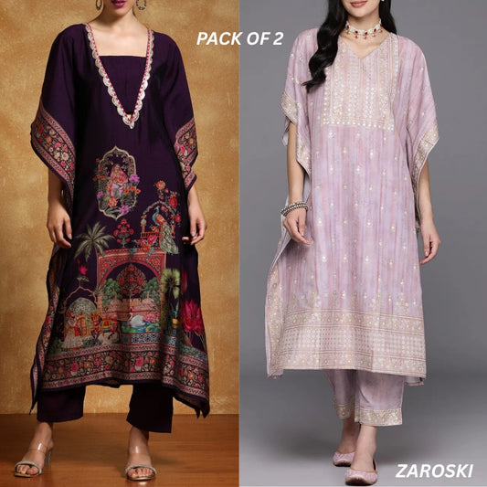 Stylish Kaftan Kurta and Pant Combo for Every Occasion | K-09