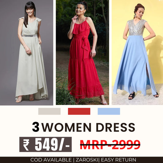 Women’s 3-Pack Dress Set | Step into Style and Comfort | C-060
