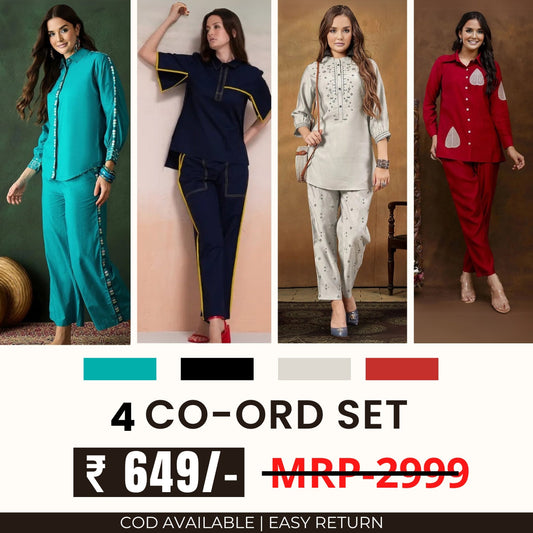 Stylish & Versatile 4 Co-ord Set Combo for Women | CO-31