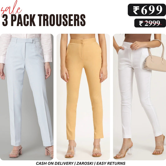 3-Pack of Women’s Trousers & Formal Pants (TF-09)